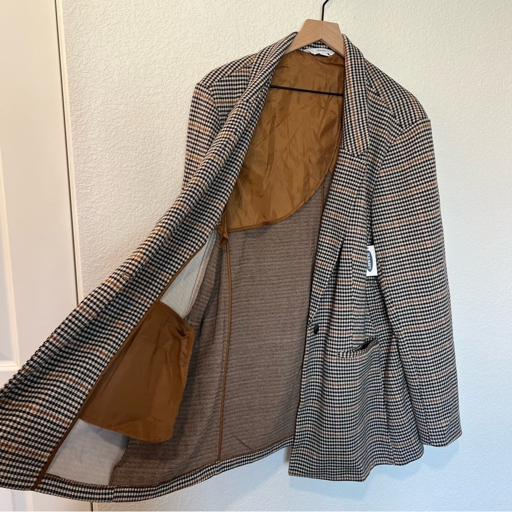 NWT Old Navy Oversized Houndstooth Plaid Single Button Blazer Jacket XXL Tall - Picture 8 of 13